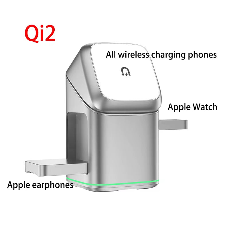 25W 3-in-1 Magnetic Wireless Charger Station - Fast Charging for iPhone 16/15/14/13, Apple Watch & AirPods - Ultimate Portable Convenience!