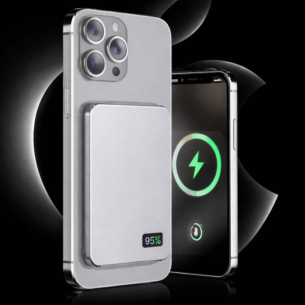 Magnetische 10000mAh Powerbank mit kabellosem Schnellladen