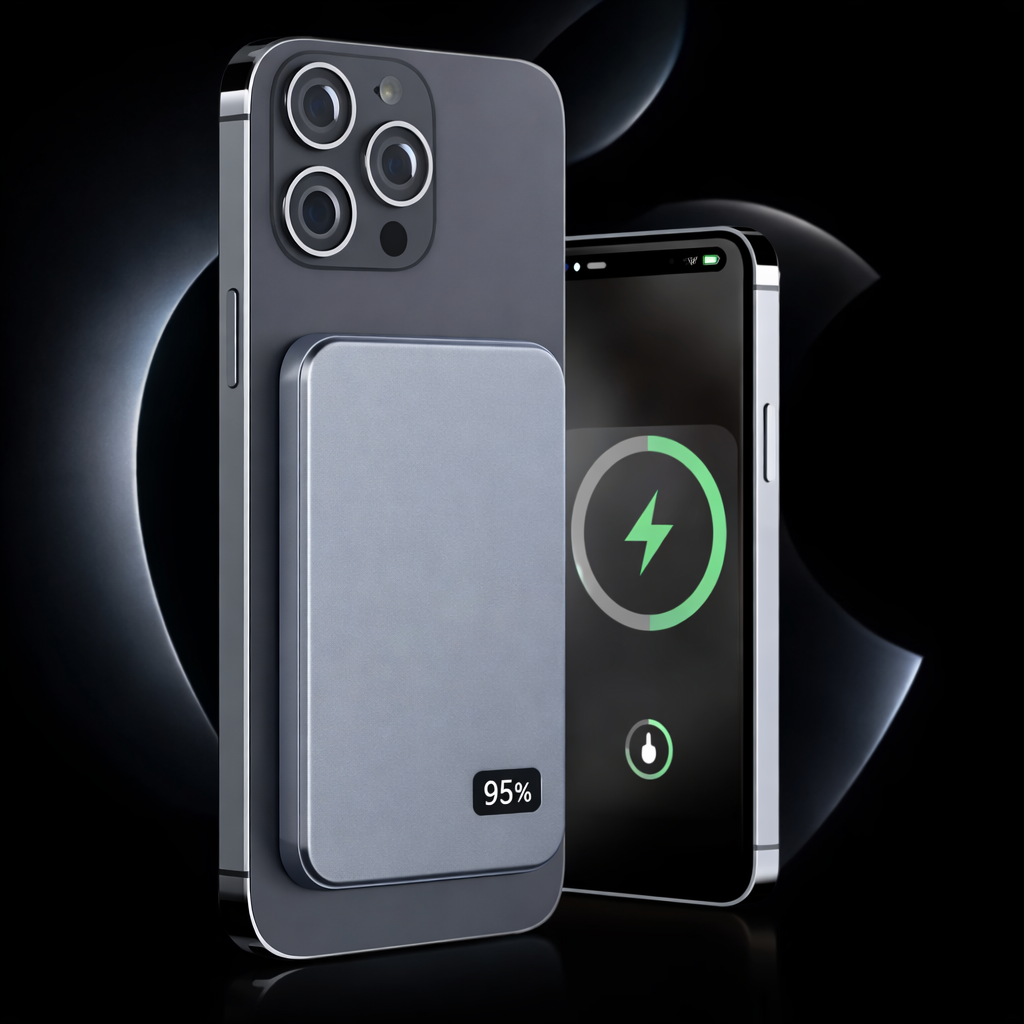 Magnetische 10000mAh Powerbank mit kabellosem Schnellladen