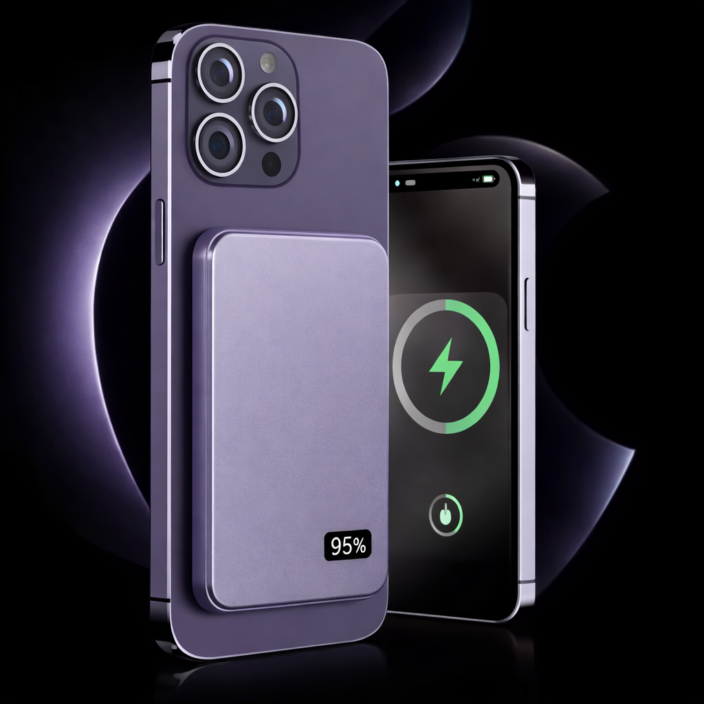 Magnetische 10000mAh Powerbank mit kabellosem Schnellladen