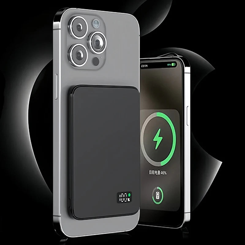10000 mAh Magnetic Fast Charge Power Bank – Wireless Portable Battery for Smartphones